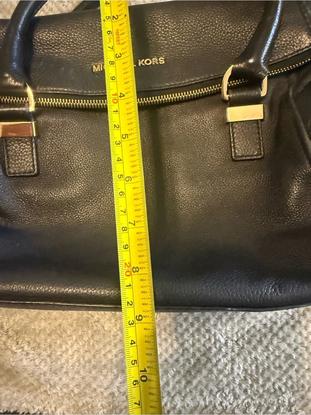 Michael Kors Black Satchel purse with Gold Hardware
